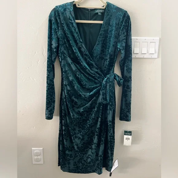 green emerald velvet dress Vermont Wrap dress| Emerald Cutout Velvet